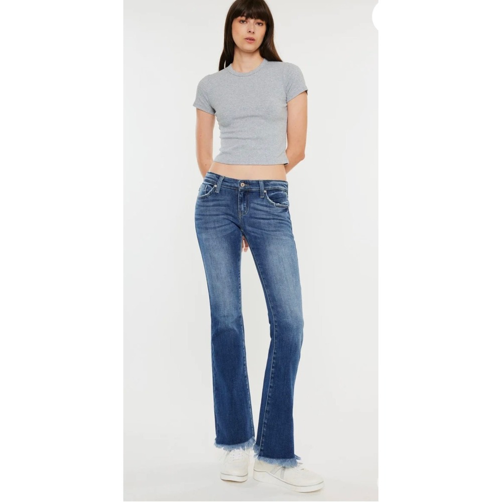 KanCan Jeans 7 x 33 Long Brandy Low Rise Baby Bootcut Hem 7/27 Boot Stretch